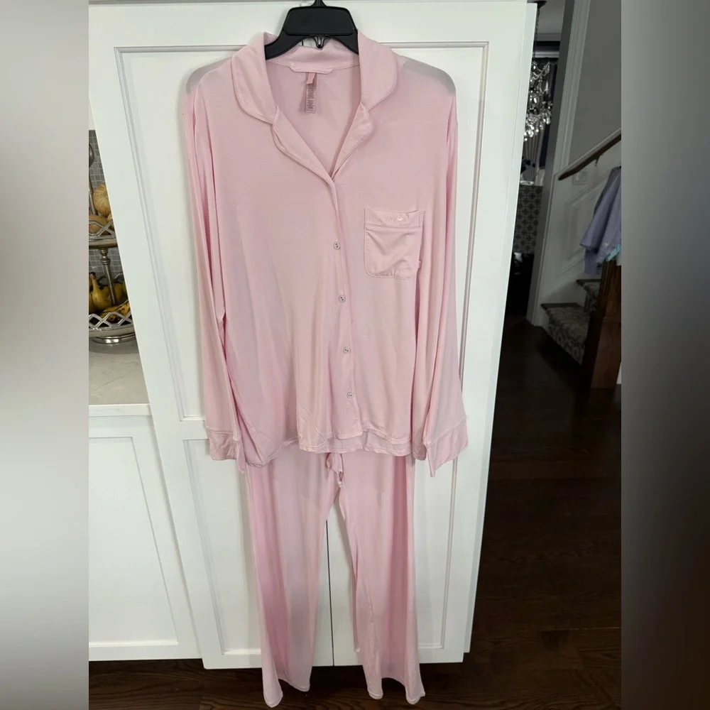 SKIMS NEW Sleep Long PJ Set Large Pink Bloom